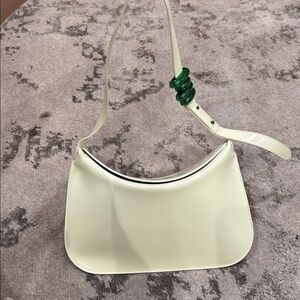 Bottega veneta white flap shoulder bag